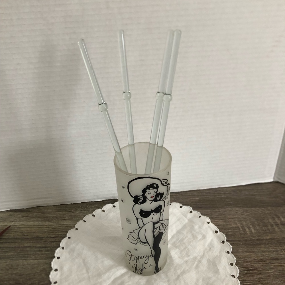 Vtg Blown Glass Highball Stir Sticks